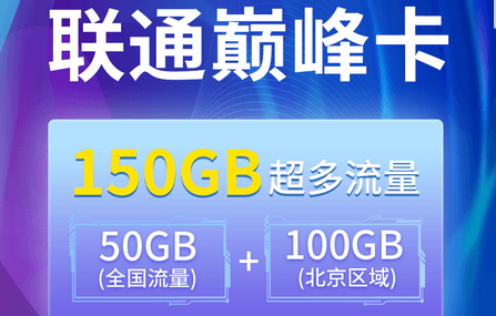 联通巅峰卡套餐图片