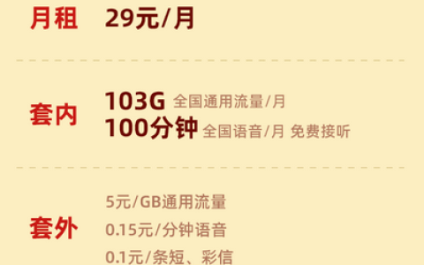 联通29元流量王特惠版资费截图