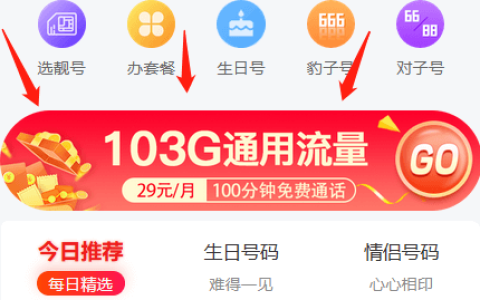 联通29元103GB流量卡截图