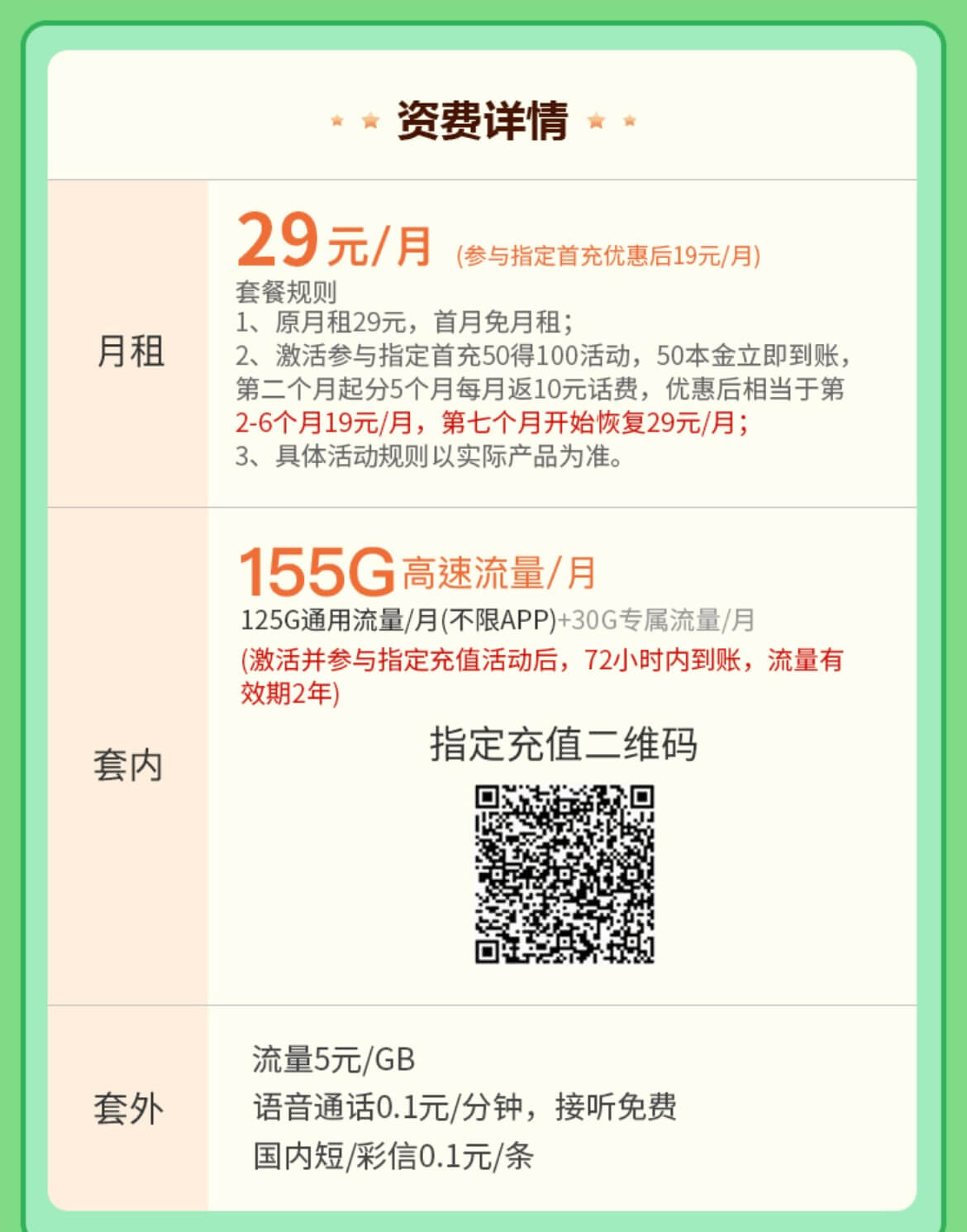 电信超星卡申请入口（19元/月，155G高速大流量）
