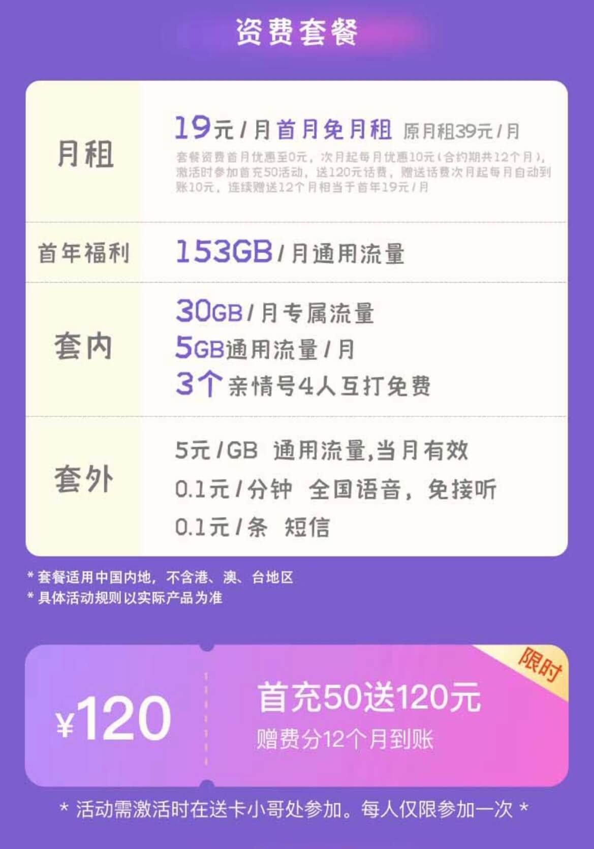 中国移动有什么值得办理的流量卡？（移动潮玩卡——19元/月，188G流量）